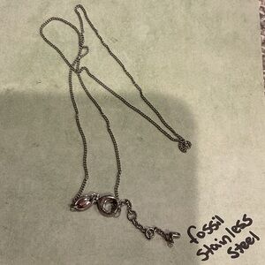 Fossil stainless steel Silver tone Chain Necklace